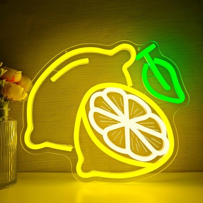 Lemon Neon Sign for Wall Decor Dimmable Summer Fruit Led Sign Citrus Neon Lig...