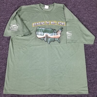 Bayside Shirt Mens 3XL Green VVMF Vietnam Veterans Wall That Heals USA Made Tee