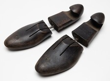 Vintage J. V. JV Shoe Tree Co Brockton Mass Dark Brown Wood Dress Shoes Size 9 D