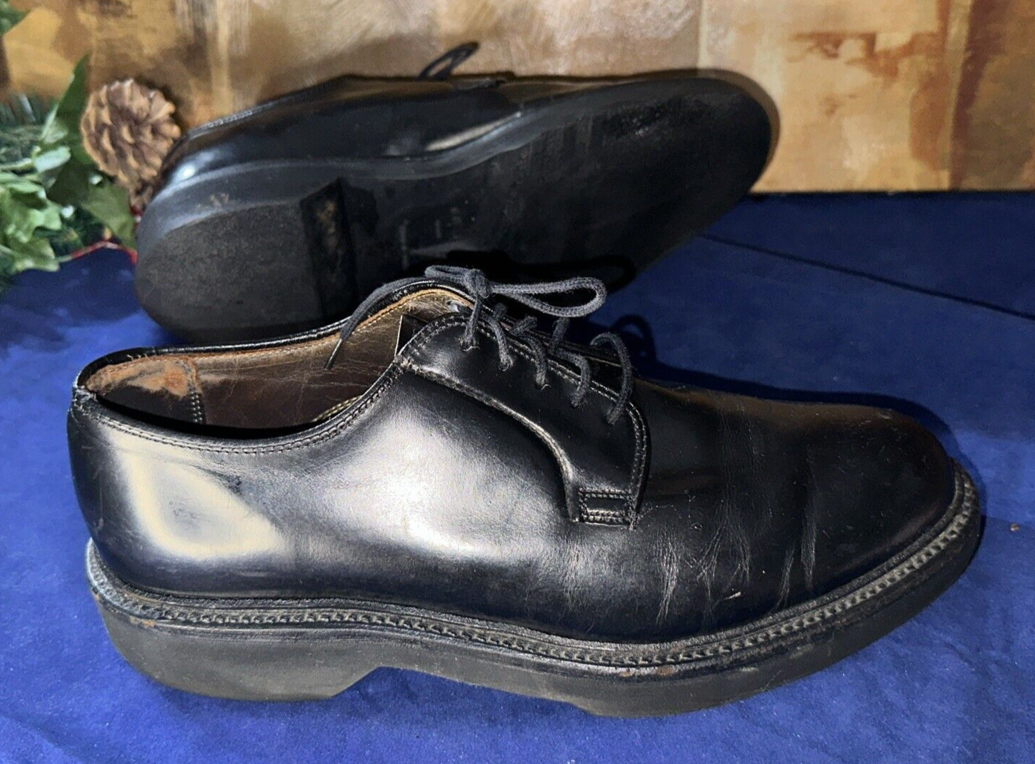 SAOLA Scarpa elegante nera da uomo L. L. Bean Freeport ME taglia 7 E suola spinta in avanti