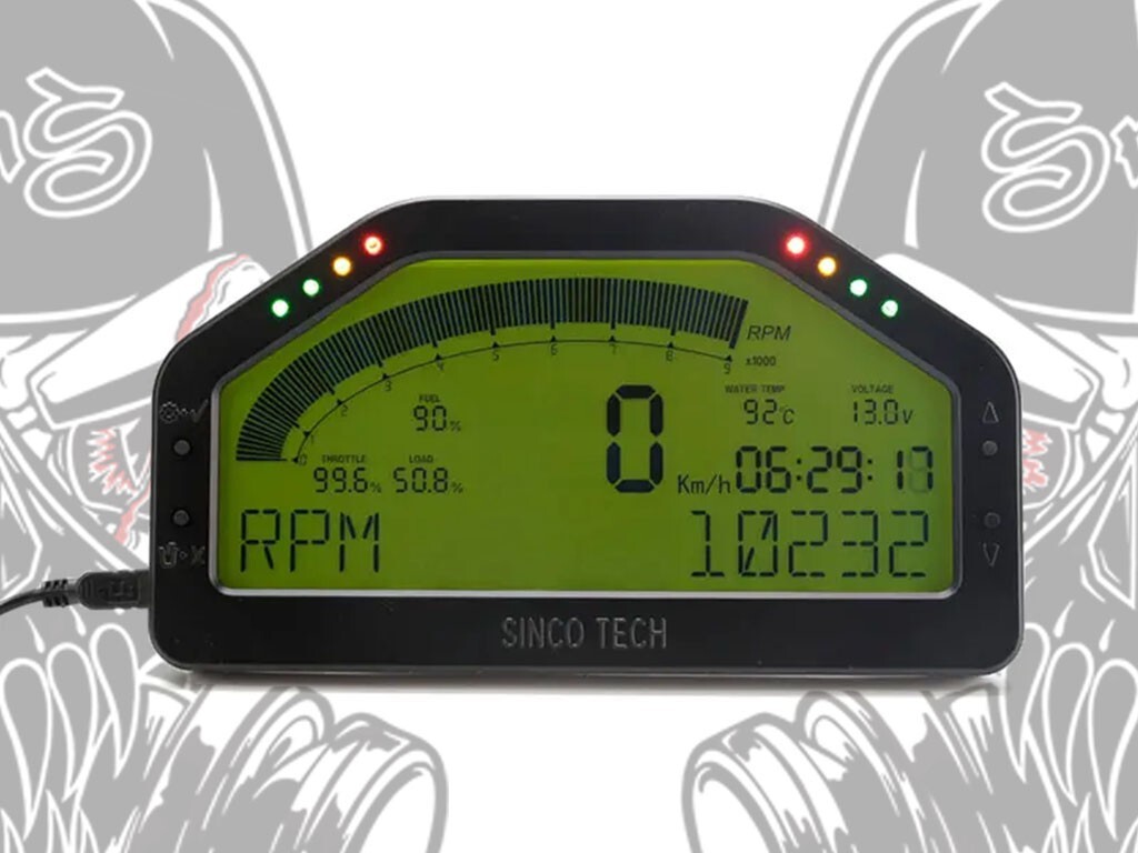 Race Car Dash Display OBD2 Bluetooth LCD Screen Digital Dash Gauge Kit