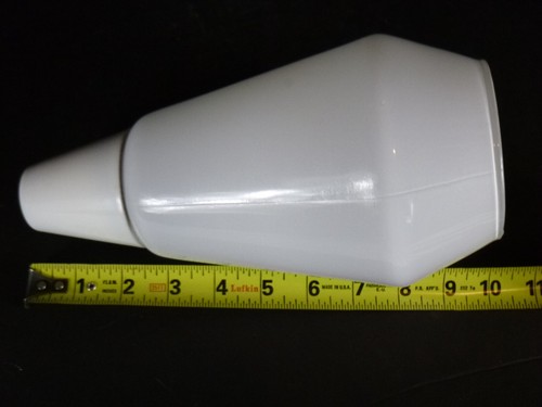 Lámpara de poste de tensión de colección años 60 pantalla de cono de vidrio con instalador de metal blanco 10" L - Imagen 2 de 7