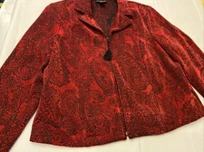 Molly & Max BLAZER light JACKET Zip Front COAT Chenille BLAZER Petite/lg