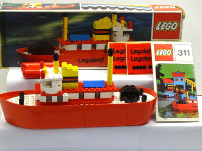 LEGO Sytem 311 Schiff Fähre Ferry 1973 mit BA Aufkleber Vintage OVP Karton Box