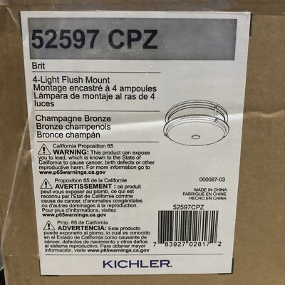 Kichler Lighting 52597CPZ Brit - 4 Light Flush Mount-5.5 Inches Tall and 18 Dia.