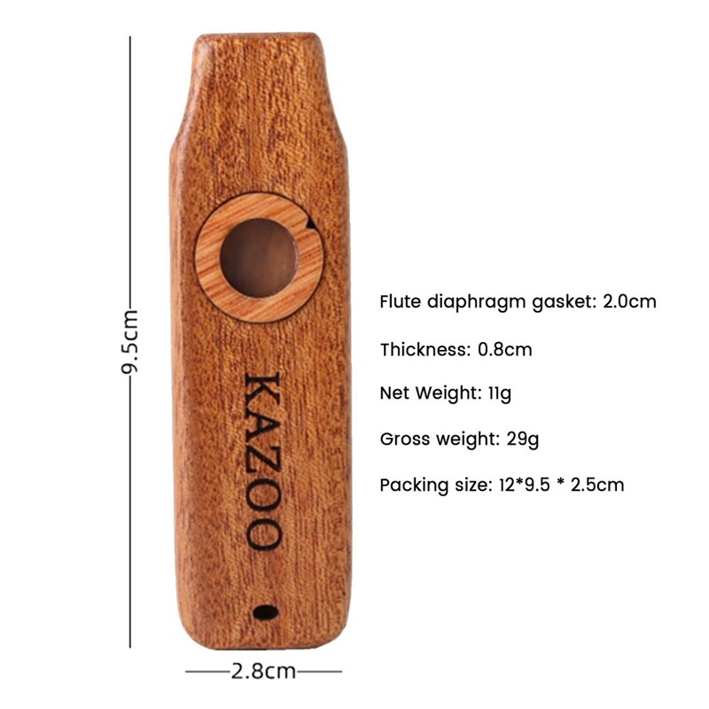 Wooden Kazoo Instruments Patry Musical Instrument for Kids Beginner , C