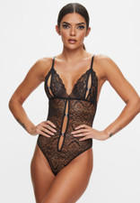Ann Summers Diamond Kiss Crotchless Body Size S 8-10 Black RRP £25