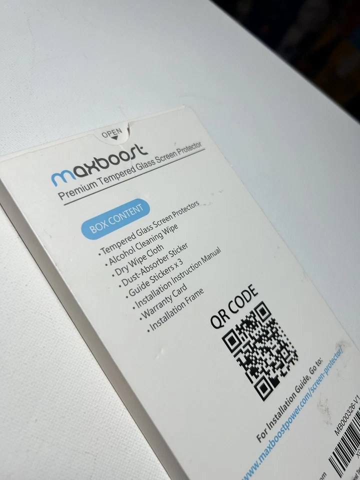 Protector de pantalla de vidrio templado premium maxboost para Apple iPhone XS Max - transparente Foto 3 de 4