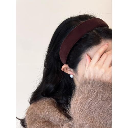 Deep brown Velvet Padded Headbands for Women Fashion Non  display picture 3
