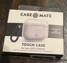 Case Mate Tough Case for Apple AirPods 1 2 GEN w Ring Clip - Clear