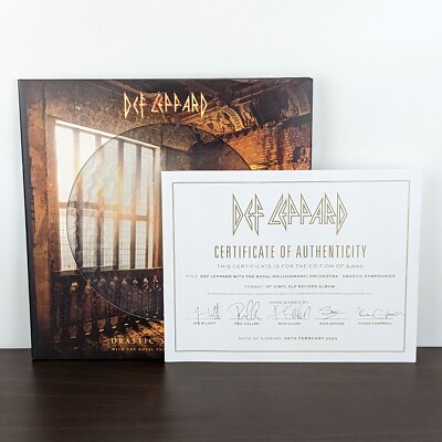 Def Leppard DRASTIC SYMPHONIES Picture Disc LE 3000 2LP Vinyl with SIGNED COA