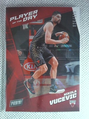 Nikola Vucevic #9 - 2021-22 Panini Player of the Day - Moon Lava /199 - Red
