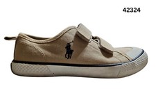 Polo Ralph Lauren Camden EZ Tan Khaki Canvas Sneakers Kids Size 2 993692