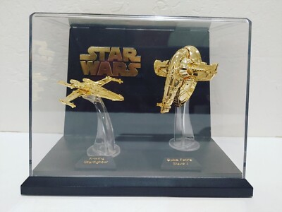 Star Wars 1996 Galoob Micro Machines Slave One & X-Wing Fighter With Coa In Box