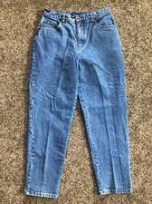 VINTAGE MOM JEANS High Waist Tapered 80s 90s Bill Blass 30 x 29 Size 12 Med Wash