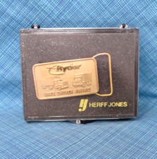 Ryder Truck Safe Driver Award Dress Belt Buckle IOB Vtg 80s Herff Jones .TAZ325