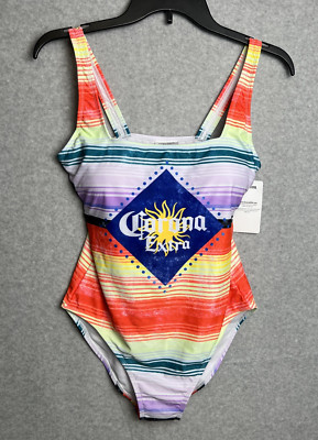 NEW CORONA EXTRA BEER PARTY BEACH SUNSET BATHING SWIM SUIT ONE PC SZ Small