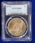 U.S. 1879-S MORGAN SILVER DOLLAR BRILLIANT UNCIRCULATED PCGS CERTIFIED MS64