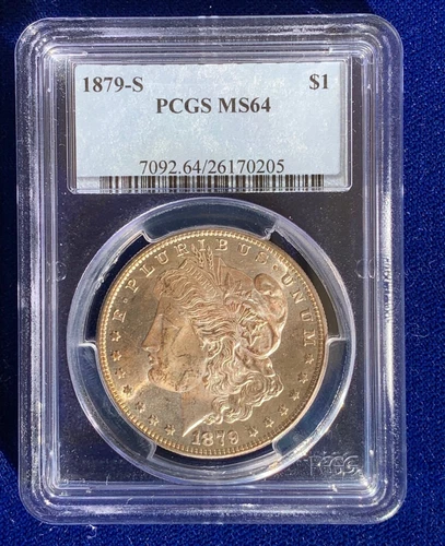 U.S. 1879-S MORGAN SILVER DOLLAR BRILLIANT UNCIRCULATED PCGS CERTIFIED MS64