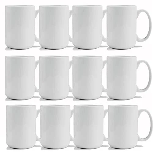 Blank Sublimation Mugs 15 Oz White Ceramic Sublimation Coffee Mugs Bulk  Mugs fo