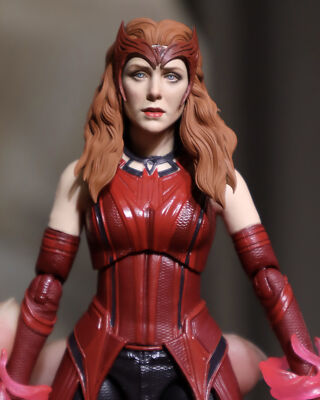 Handmade 1/12 Painted Calm Down Scarlet Witch Elizabeth Olsen Head Carving Model