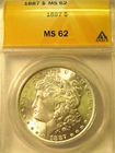 1887 MORGAN SILVER DOLLAR ANACS MS62