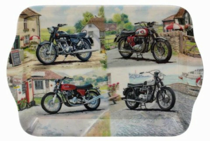 Small Snack Tray, featuring 4 Classic Motorbikes, Triumph BSA. Leonardo Range