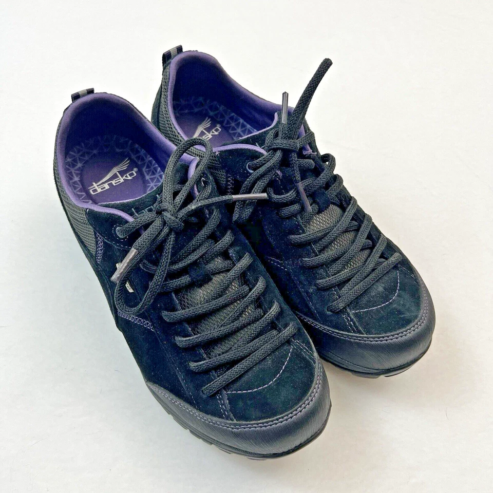 Sapato Feminino Dansko Vibram Camurça Preto Roxo Tamanho EUA 9 - Imagem 2 de 4