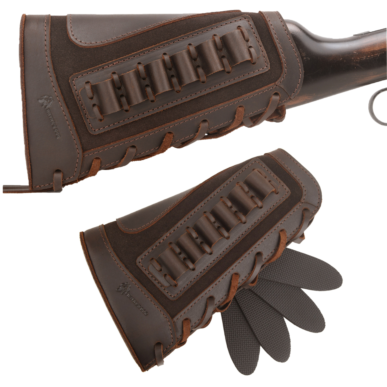 Rifle /Shotgun Ammo Buttstock Pouch Shell Holder Cover for .22 12GA .308.30/30