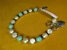 MARIANA BRACELET SWAROVSKI CRYSTALS TURQUOISE PEARL SHELL SS PL Gift Christmas
