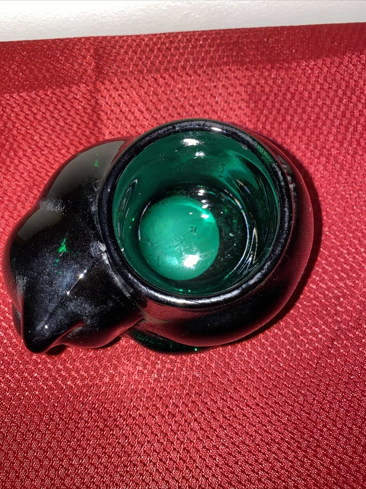 Candelabro votivo Indiana Glass Evergreen Sleeping Cat Gatito Foto 2 de 4