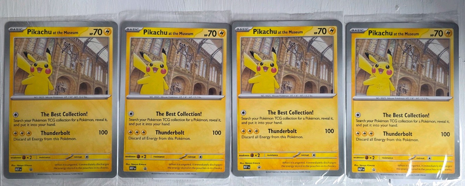 Pikachu At The Museum Promo Pokemon Card TCG x4 Bundle New Sealed Pack