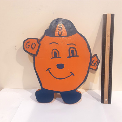 HOMEMADE WOODEN SYRACUSE ORANGE ''OTTO THE ORANGE''