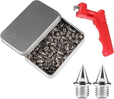 E-TING 120pcs 1/4 Inch Track Spikes, Stainless Steel and Cross silver