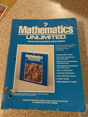 Vintage Holt Mathematics Unlimited - Grade 7 Teacher s Resource Book 1987