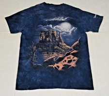 Vintage T-Shirt The Mountain Size L Y2K Blue Tie Dye Tularosa New Mexico Scape