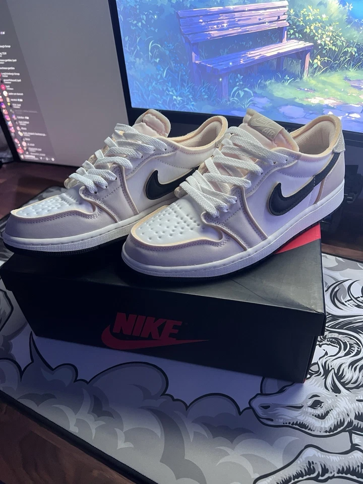 Air Jordan 1 Retro OG EX Parte Superior Baja Talla 9.5 Leche de Coco Foto 2 de 4