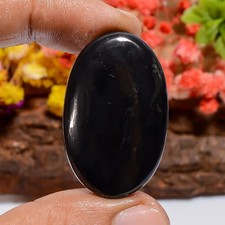 Shungite Black 34Ct Oval 35X22X5mm Loose Gem Black Ring Making