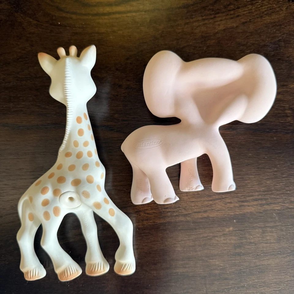 Sophie La Jirafa Y Gaga Elefante Bebé Atado Chirrido Juguetes Infantil Foto 4 de 4