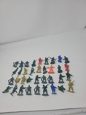 Vintage Military Army Mini Plastic 36 Figure Lot Multi Color