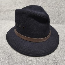 Filson Wool Packer Hat ~ 7 Small Blue 100% Virgin Wool USA Made Leather 60025LE