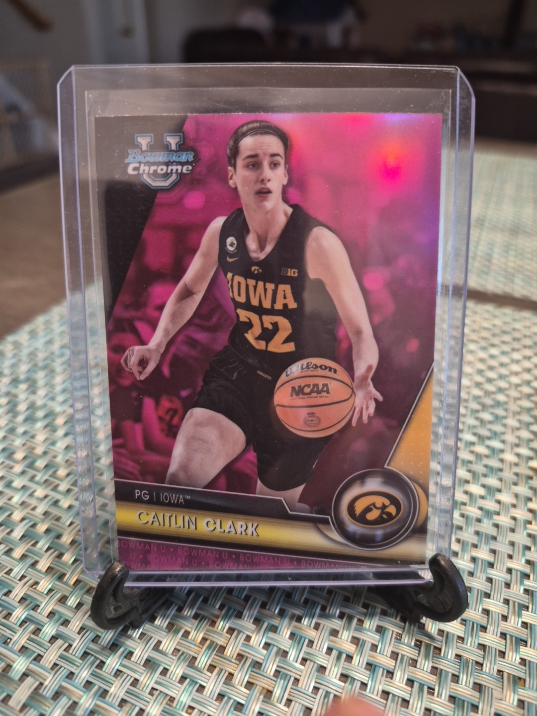 2023-24 Bowman University Chrome - Caitlin Clark #34 Pink Refractor (RC)