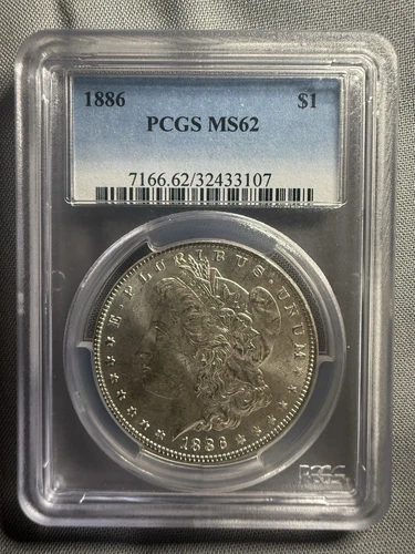 1886-P PCGS MS62 MORGAN SILVER DOLLAR T-210