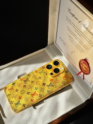 24K Gold Plated  Customized iPhone 16 Pro Louis Vuitton VIP Luxury Gift Unlocked