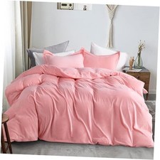 Velvet Queen Duvet Cover Set, 3 Pieces Zippered Flannel Full/Queen Light Pink