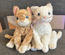 Ty Beanie Buddies Fancy  Mattie White Orange Cat Plush 2002  2003 Floppy Soft