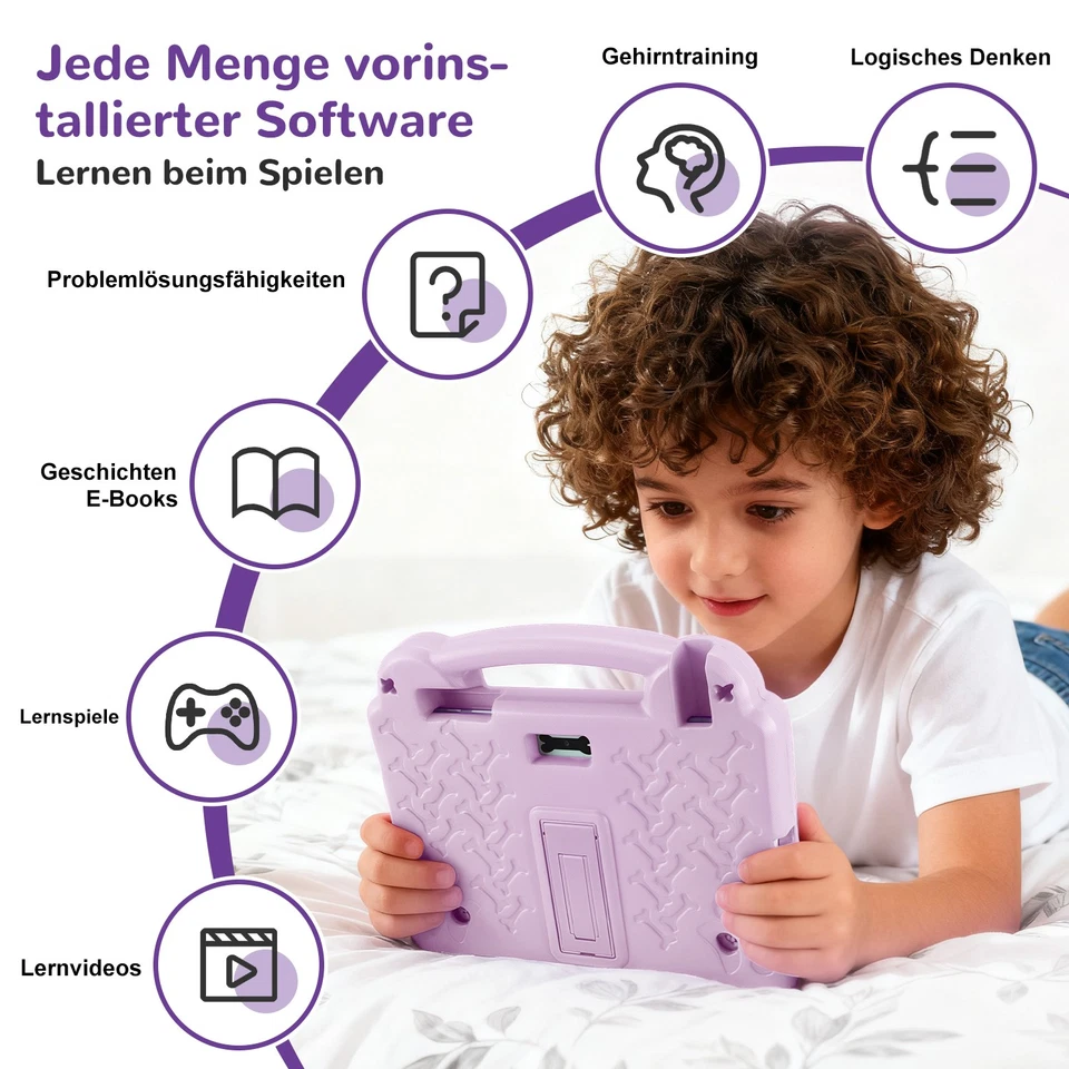 Kinder Tablet 10.1 Zoll Andriod 15 8GB+64GB 5000mAh Dual Kamera Wifi6 Bluetooth - Bild 3 von 4