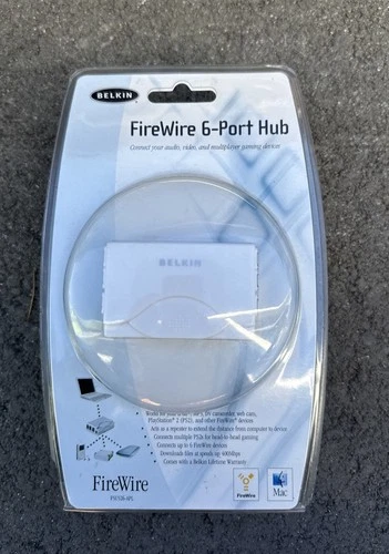 Belkin 6 Pin FireWire 6-Port Mini Hub F5U526-APL MAC PC New Old Stock Sealed