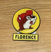 Buc-ee's Souvenir Magnet - Florence South Carolina Sign - Yellow 2 x 2.5 in- New