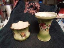 Vintage Alpha Omega Pottery Planter And Vase . Staffordshire. England